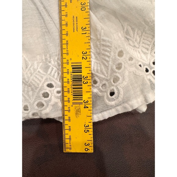 HOUSE OF HARLOW 1960 White Eyelet Lace Trimmed Ruffle Hem Slip Dress M - Picture 10 of 10